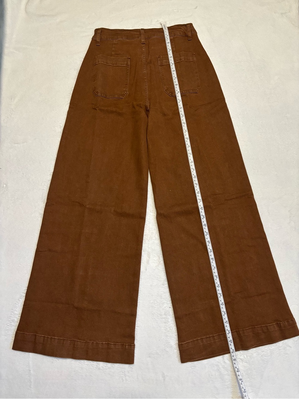 WIDE LEG HIGH-RISE JEANS | Women's - Brown - Picture 8 of 8